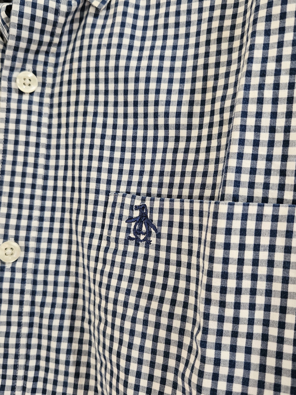 Penguin By Munsingwear Shirt Mens XL Blue Plaid Heritage Slim Fit Button Down